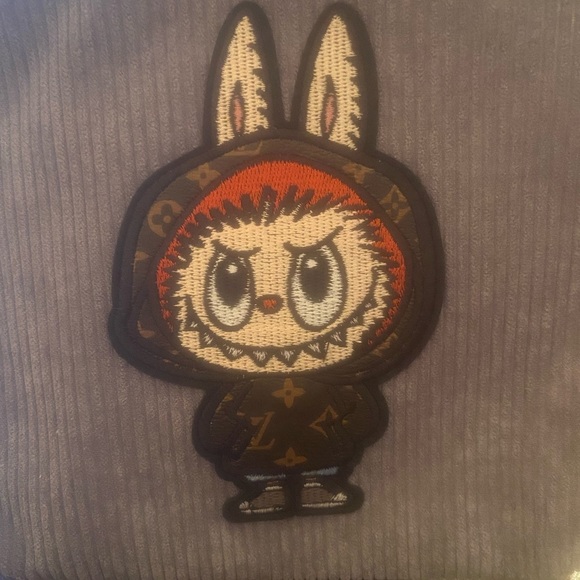 🚨 Gray Corduroy Bag With Bougie Labu Character - Picture 2 of 3